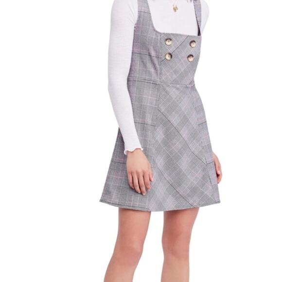 Free People Gray Plaid Mini Dress - Picture 8 of 13